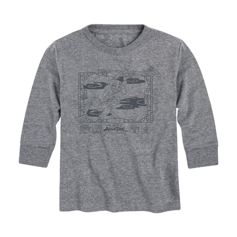 Boys' - Avatar: The Last Airbender - Aang Happy Flying Long Sleeve Graphic T-Shirt