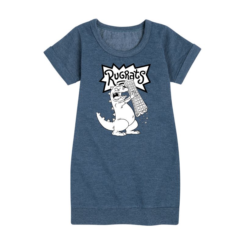 فستان ريبتار طوكيو الجرافيكي بأكمام قصيرة من الصوف للبنات - راغراتس