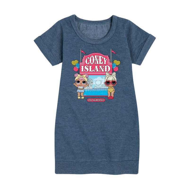 Girls' - Lol Surprise! - Coney Island Graphic Short Sleeve Fleece Dress