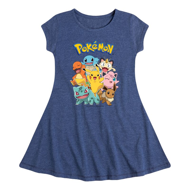 Girls' - Pokémon - Pokémon Characters Fit & Flair Cap Sleeve Dress