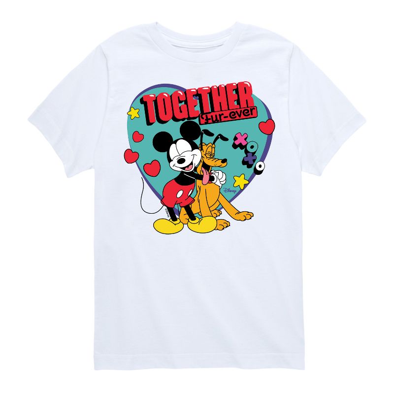 Boys' - Disney - Together Fur Ever Mickey Pluto Short Sleeve Graphic T-Shirt