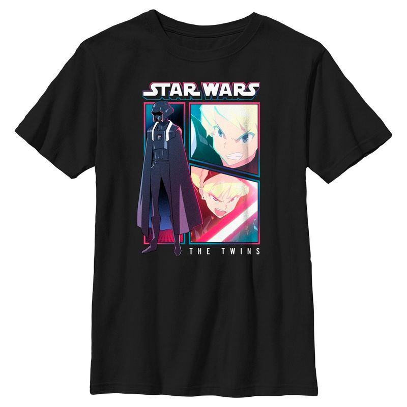 تي شيرت للأولاد برسومات لوحات الرسوم المتحركة من Star Wars: Visions The Twins