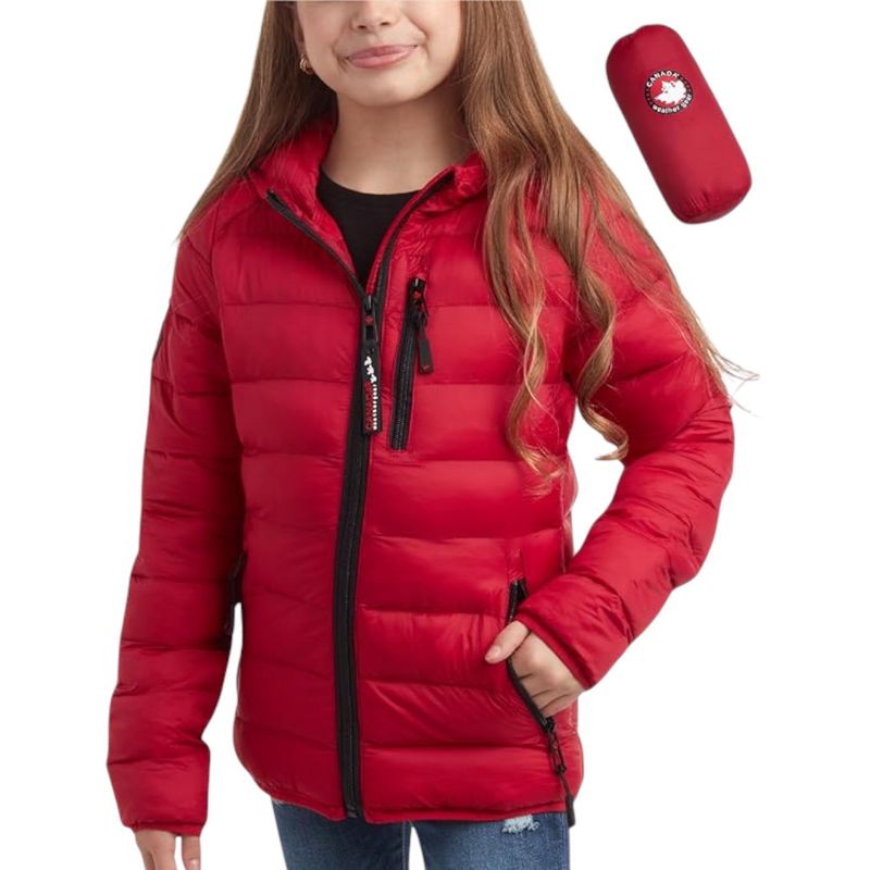 Canada Weather Gear Girls Puffer Jacket - Lightweight Packable Bubble Coat Water Resistant Outerwear Jackets for Girls (7-16)