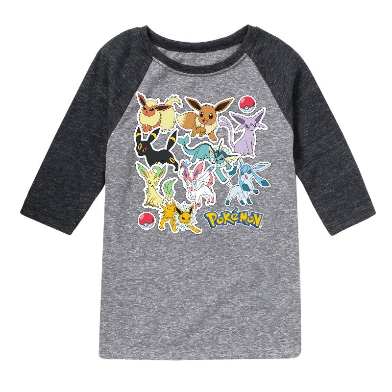 Boys' - Pokémon - Eevee Evolution Stickers Raglan Graphic T-Shirt