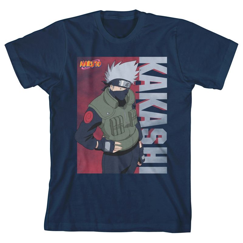 Naruto Shippuden Classic Kakashi Youth Boys Navy Tee