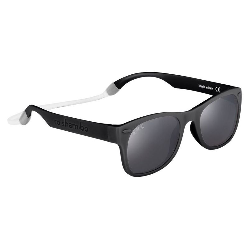 Roshambo Bend-in-Half Flexible Kids Sunglasses | Made in Italy | Polarized UV400 Lens | Carrying Sleeve, Silicone Strap & Ear Locks Included!