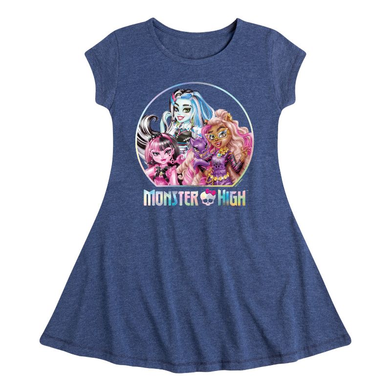 فستان بأكمام قصيرة بتصميم ملائم وأنيق من Monster High للفتيات