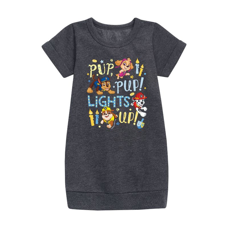 Girls' - Paw Patrol - Pup Pup Lights Up Graphic Short Sleeve Fleece Dress