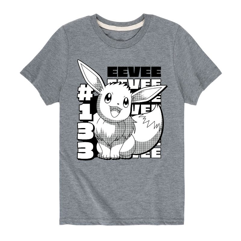Boys' - Pokémon - Happy Eevee Cute Short Sleeve Graphic T-Shirt