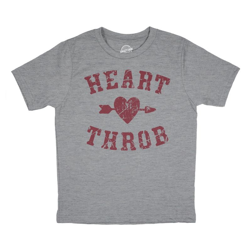 Youth Heart Throb T Shirt Cute Valentines Day T Shirts for Kids - Crazy Dog Youth T Shirt