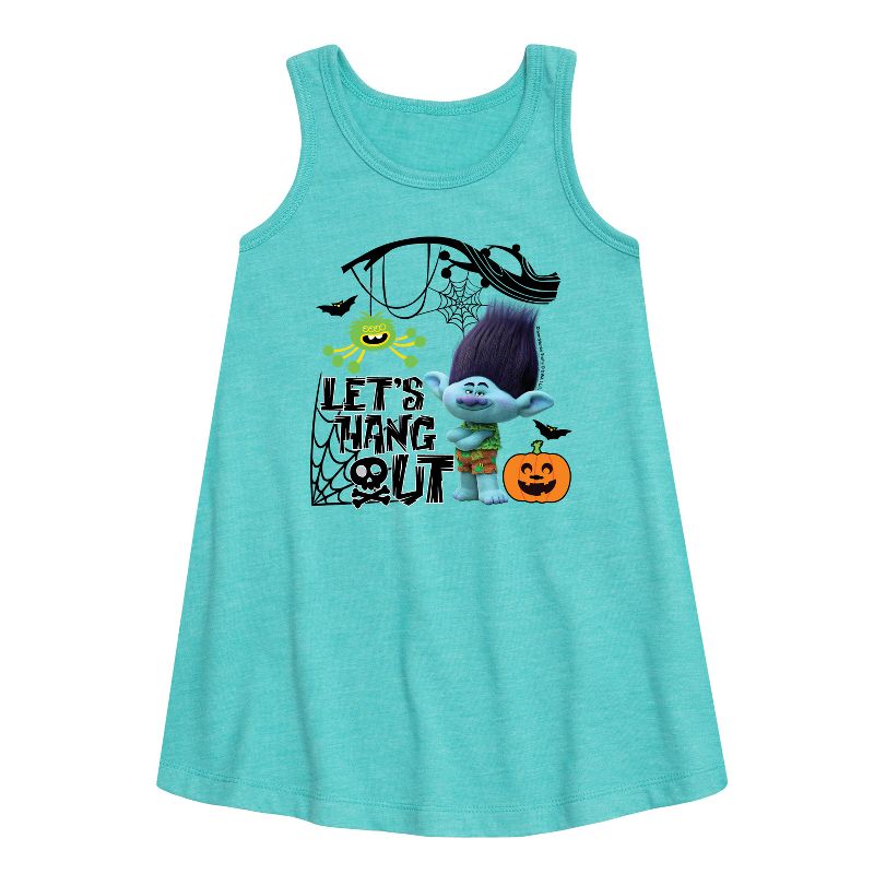 Girls' - Trolls - Lets Hang Out Branch Graphic Sleeveless Aline Dress