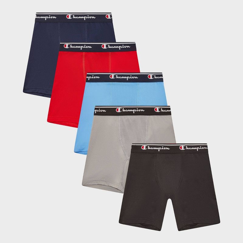 Champion Boys' 5pk Active Performance Boxer Briefs