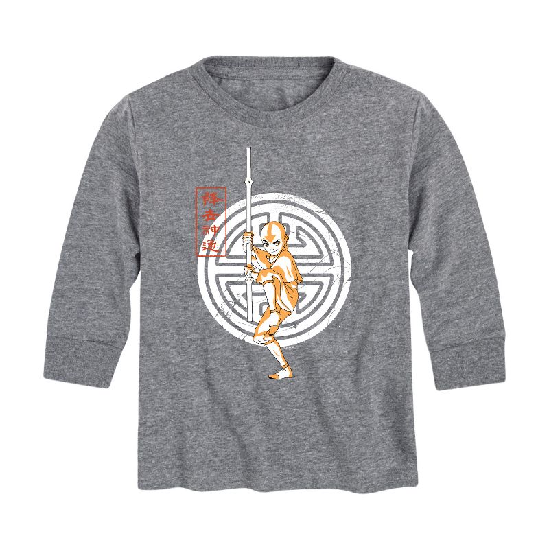Boys' - Avatar: The Last Airbender - Aang Crest Long Sleeve Graphic T-Shirt