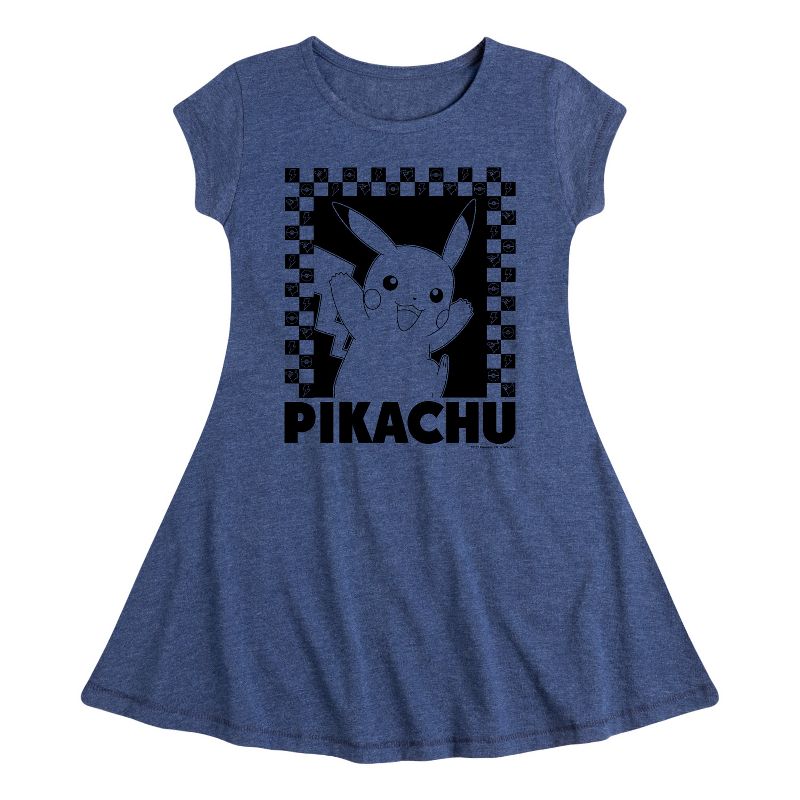 Girls' - Pokémon - Pikachu Checkers Fit & Flair Cap Sleeve Dress