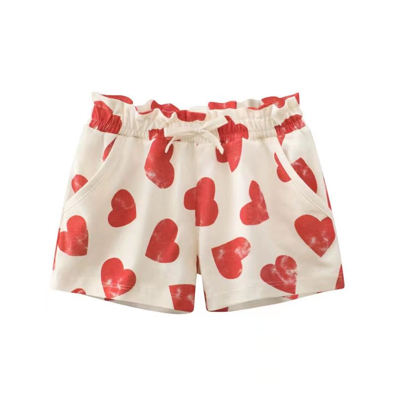 MyKids-Usa Baby Girl Print Pattern Bow Decoration Short Pants In Summer Outfit Wearing