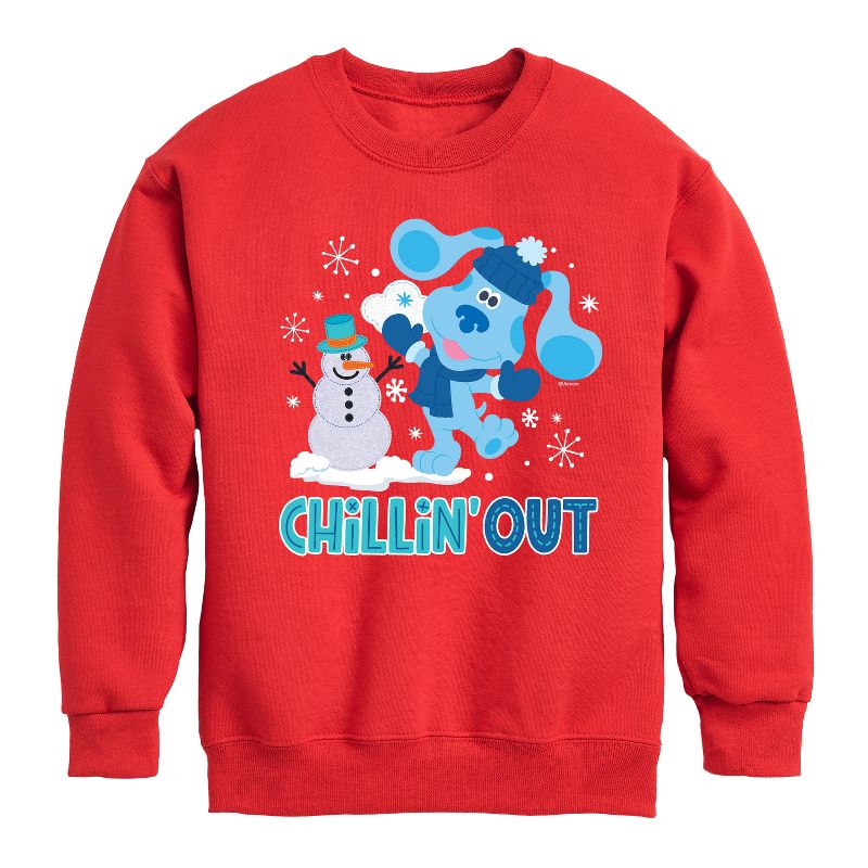 Boys' - Blue's Clues & You! - Chillin With My Snowmies Graphic Long Sleeve Fleece Sweatshirt
