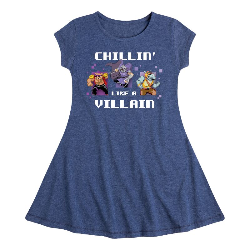 Girls' - Teenage Mutant Ninja Turtles - Chillin Like A Villain Fit & Flair Cap Sleeve Dress