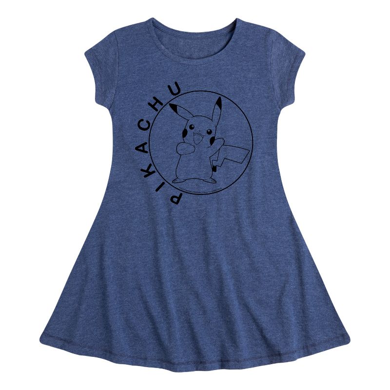 Girls' - Pokémon - Pikachu Circle Fit & Flair Cap Sleeve Dress