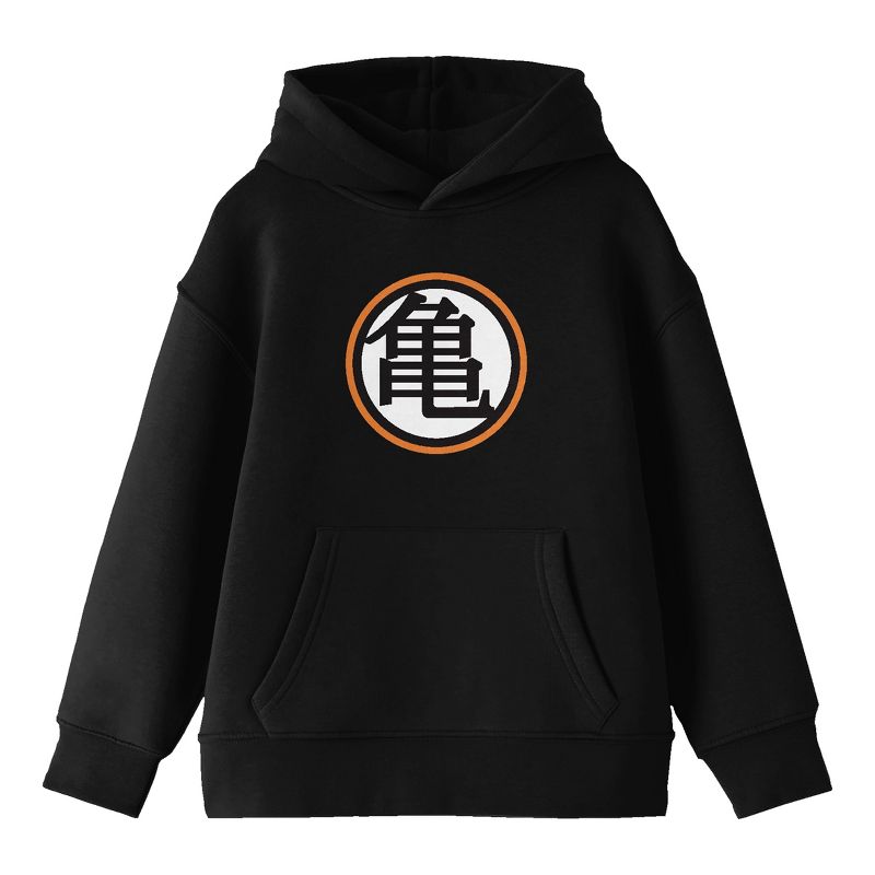 Dragon Ball Z Kanji Emblem Long Sleeve Youth Black Hooded Sweatshirt