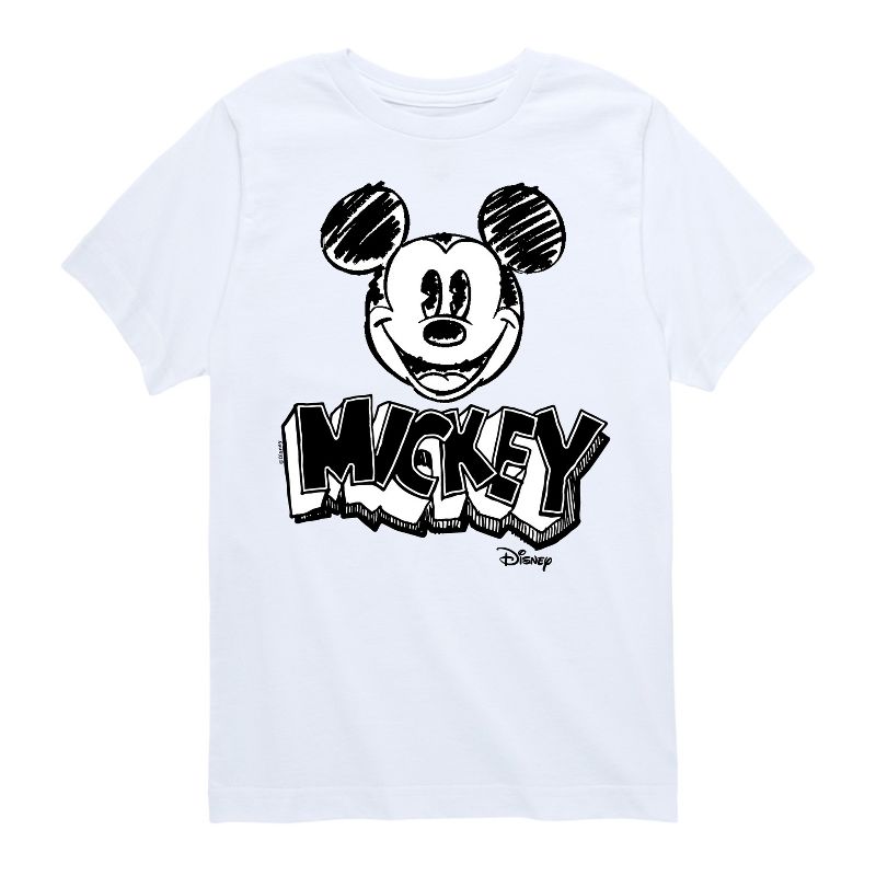 Boys' - Disney - Mickey Mouse Sketched Short Sleeve Graphic T-Shirt