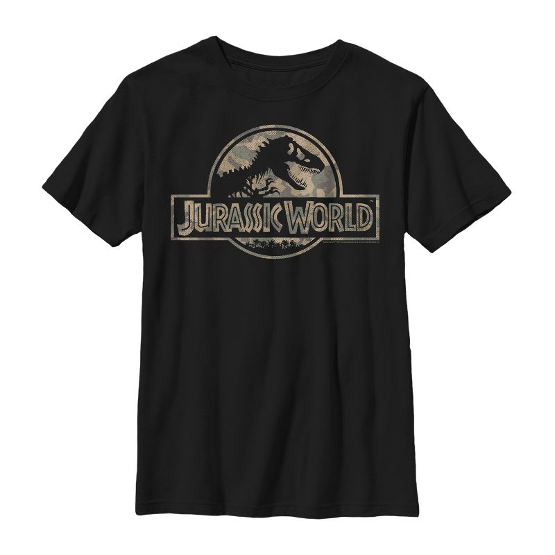 Boy's Jurassic World Camouflage Print Logo T-Shirt