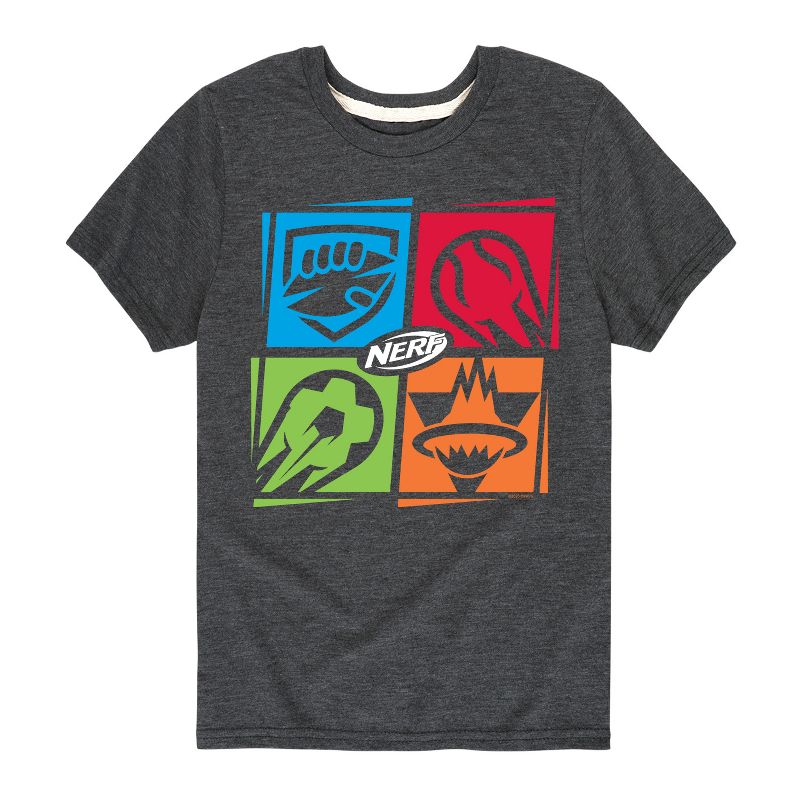 تي شيرت رياضي بأكمام قصيرة ورسومات شبكية للأولاد من NERF