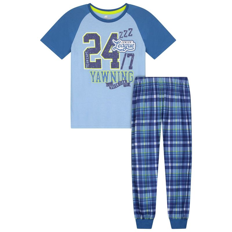 Sleep On It Boys 2-Piece Short-Sleeve Jersey Pajama Pants Set