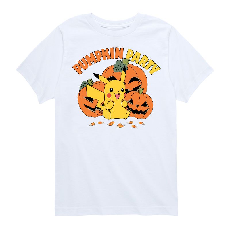 تي شيرت جرافيكي بأكمام قصيرة لحفلة هالوين اليقطين للأولاد - بوكيمون - بيكاتشو