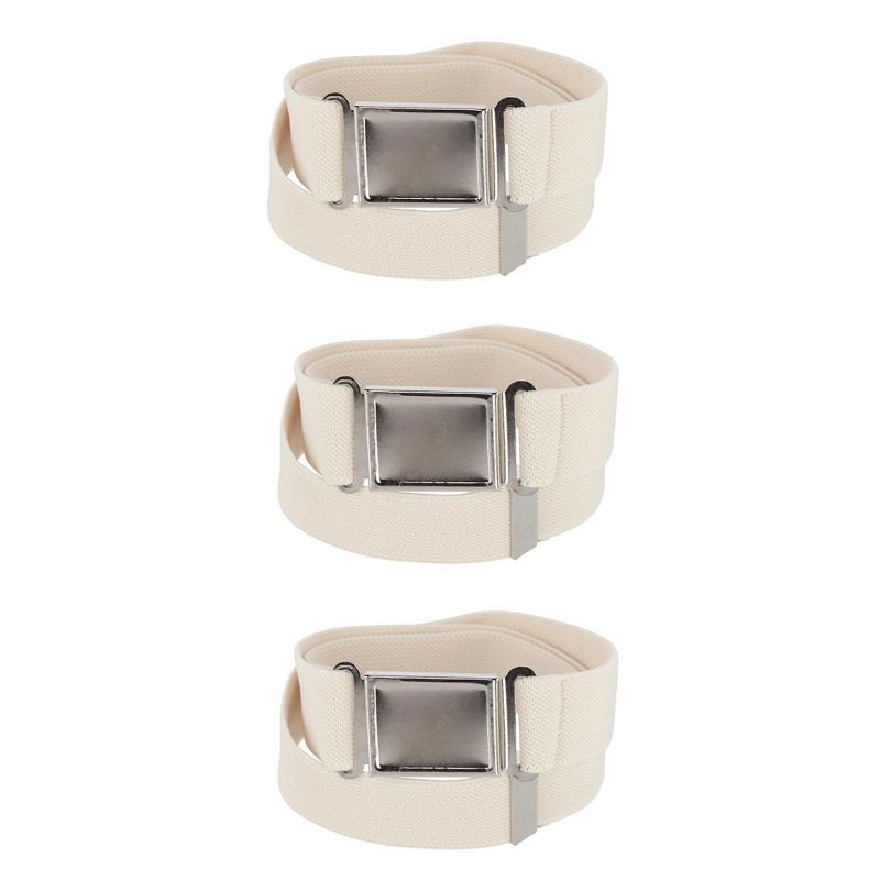 CTM Kids' Adjustable Elastic Belt with Magnetic Buckle (Pack of 3)