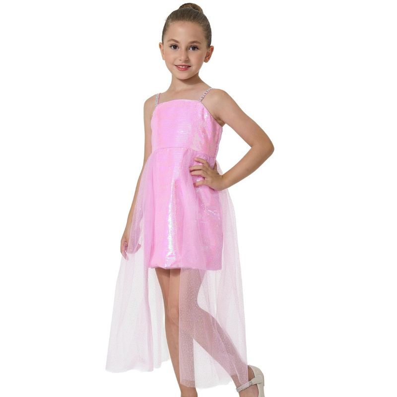 2Bunnies Girls' Shimmering Sequin Spaghetti Strap Mini Dress