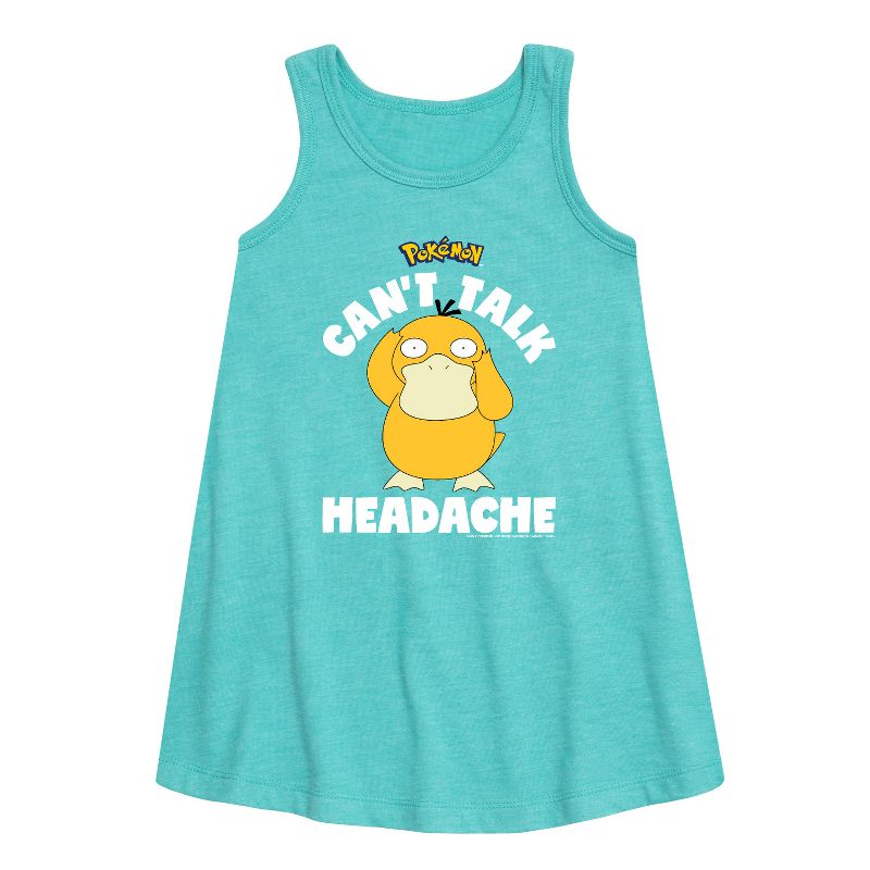 Girls' - Pokémon - Psyduck Headache Graphic Sleeveless Aline Dress