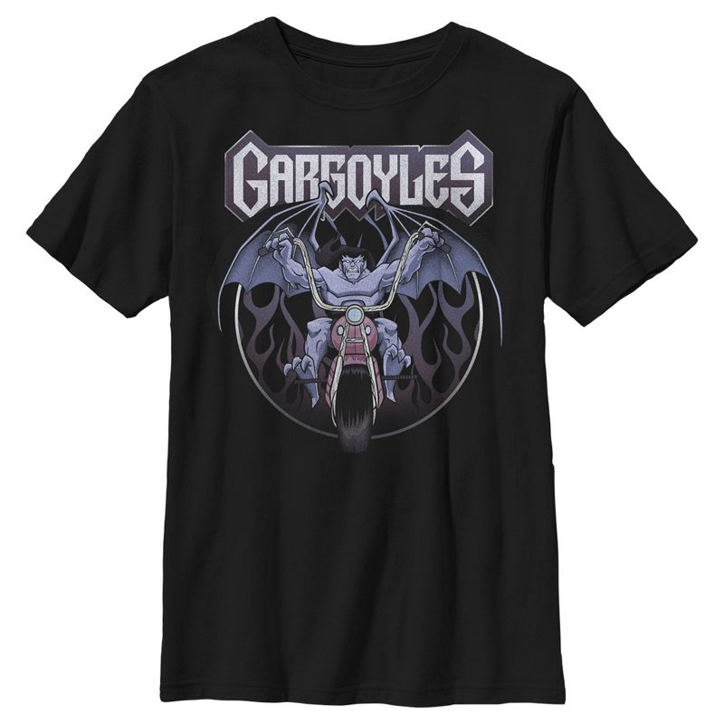 تي شيرت للأولاد مطبوع عليه عبارة "Gargoyles Goliath Let's Ride"