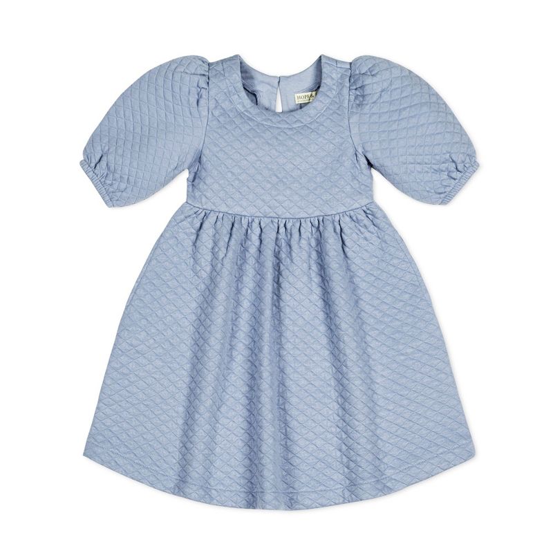 Hope & Henry Girls' Quilted Puff Sleeve Dress, Kids