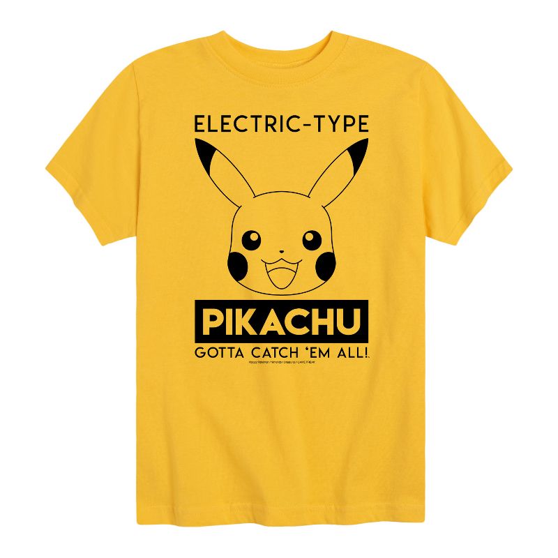 Boys' - Pokémon - Electric Type Pikachu Short Sleeve Graphic T-Shirt