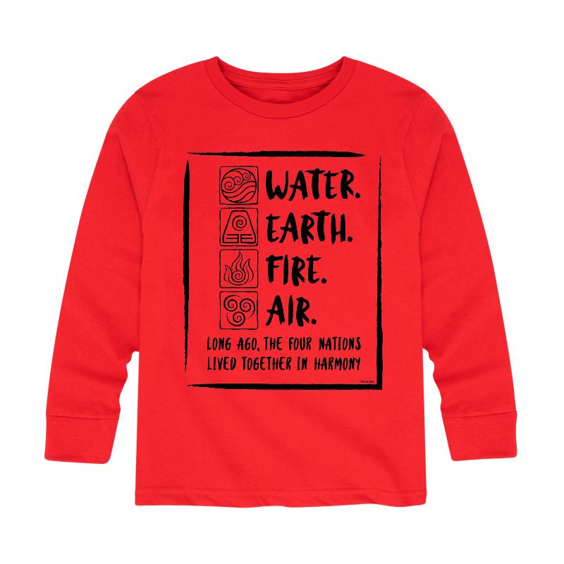 Boys' - Avatar: The Last Airbender - Elements Harmony Long Sleeve Graphic T-Shirt