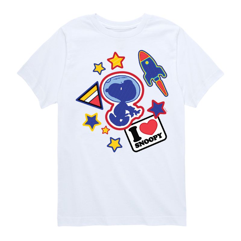 تي شيرت جرافيكي بأكمام قصيرة بتصميم سنوبي من الفضاء للأولاد - بينتس