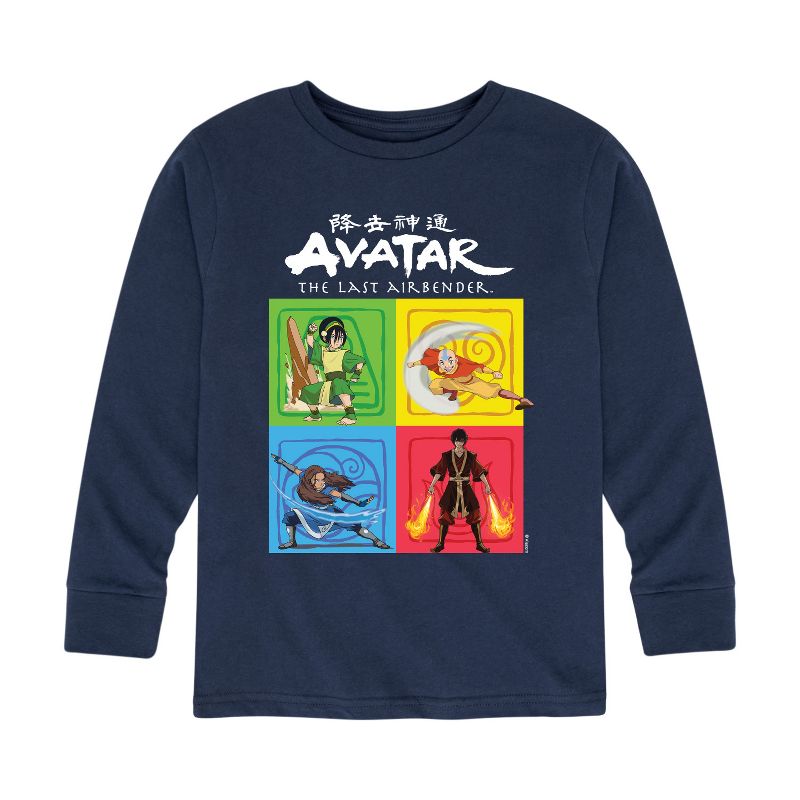 Boys' - Avatar: The Last Airbender - Four Elements Square Long Sleeve Graphic T-Shirt