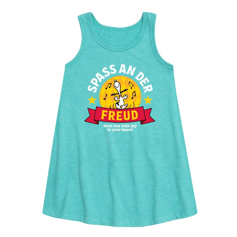 Girls' - Peanuts - Snoopy Spass An Der Freud Graphic Sleeveless Aline Dress