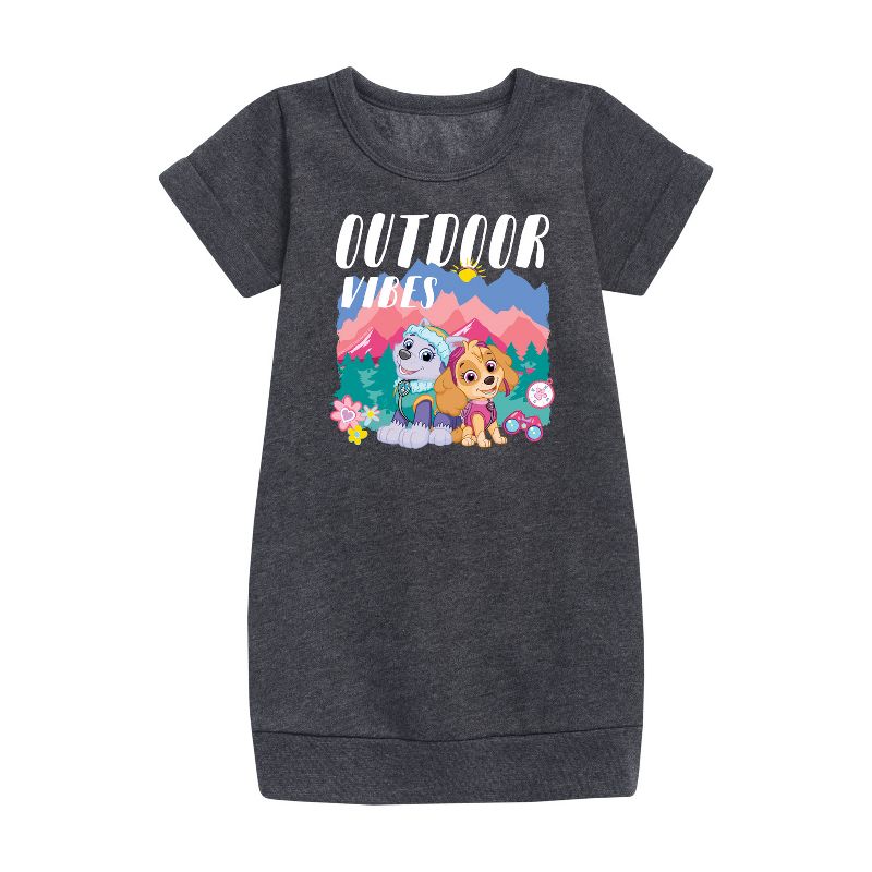 Girls' - Paw Patrol - Outdoor Vibes Graphic Short Sleeve Fleece Dress