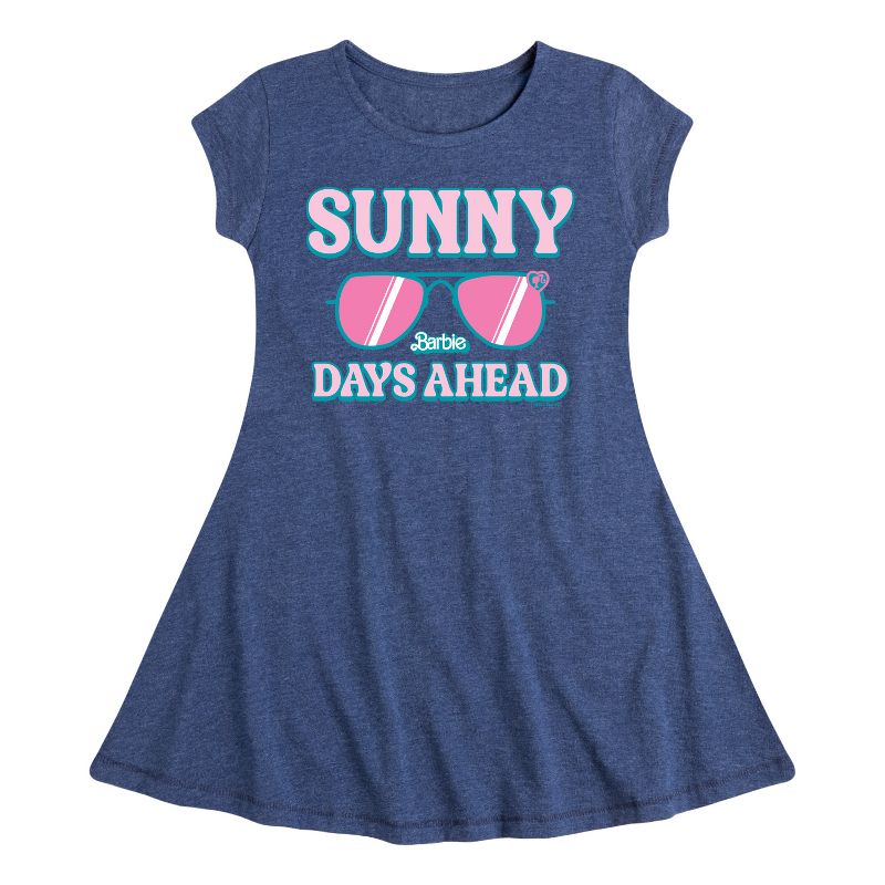 فستان باربي - أيام مشمسة - مناسب وأنيق - بأكمام قصيرة