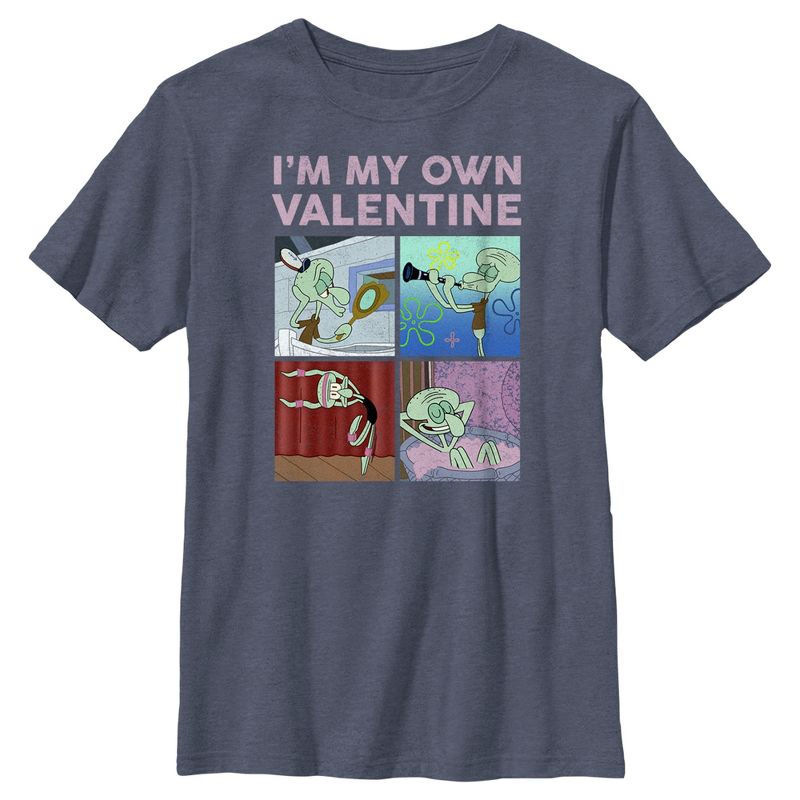 Boy's SpongeBob SquarePants Valentine's Day Squidward I'm my Own Valentine T-Shirt