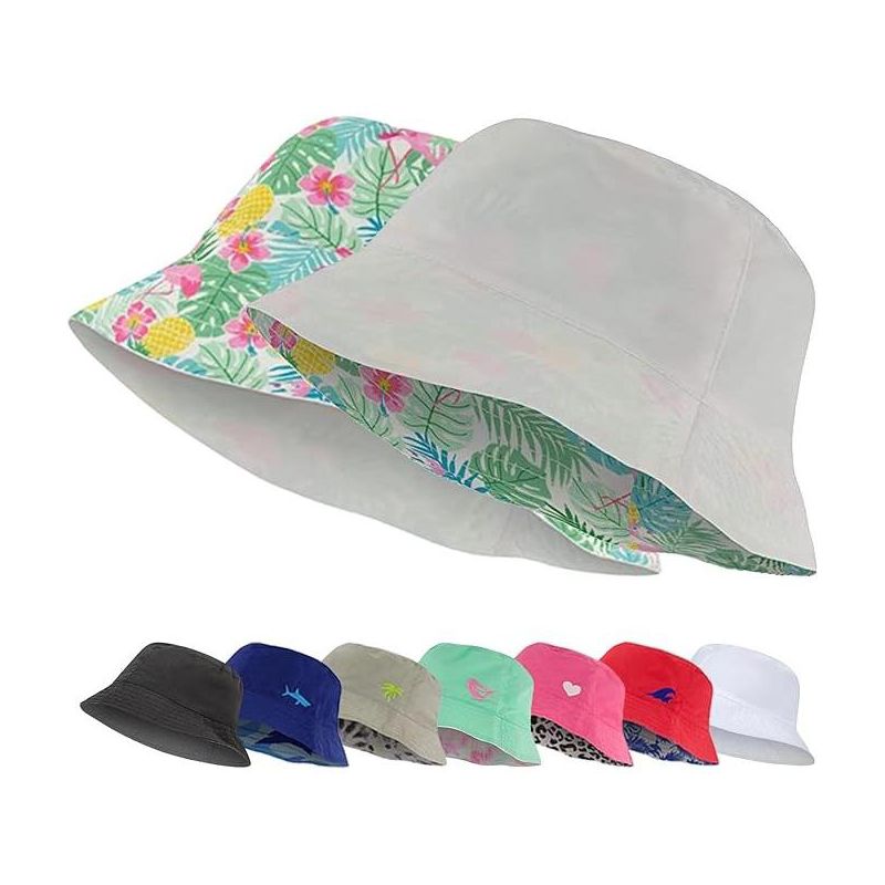 Addie & Tate Kids Reversible Bucket Hat for Girls & Boys, Packable Beach Sun Bucket Hat for Toddlers to Teens Ages 3-14 Years