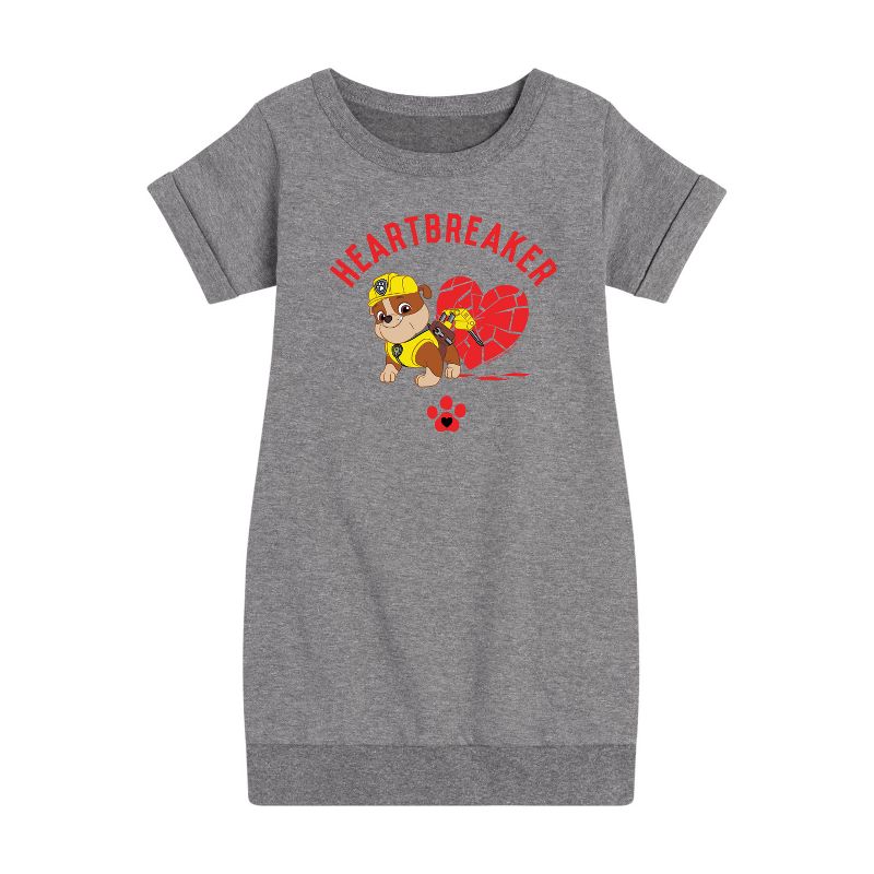 Girls' - Paw Patrol - Valentine's Heartbreaker Graphic Short Sleeve Fleece Dress