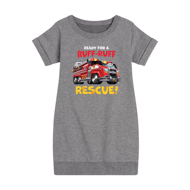 Girls' - Paw Patrol - Marshall Ruff Ruff Rescue Graphic Short Sleeve Fleece Dress