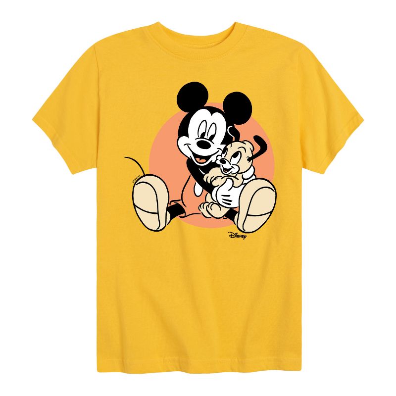 Boys' - Disney - Mickey Mouse Hugs His Puppy Short Sleeve Graphic T-Shirt