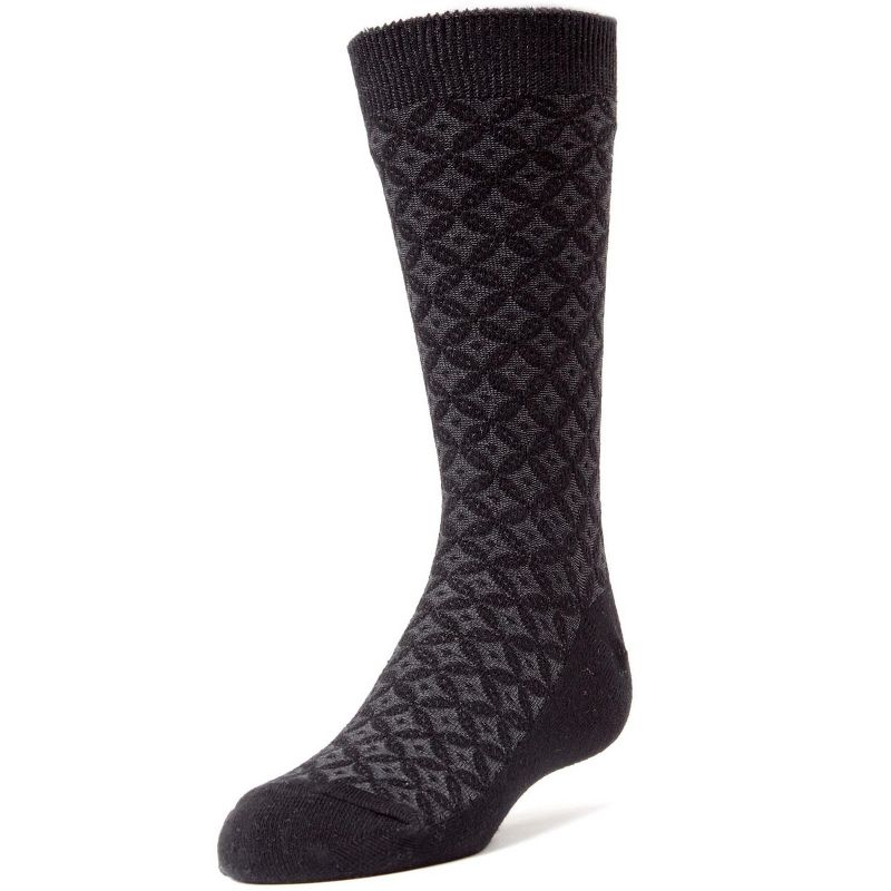 Memoi Diamonds and Dots Boys Dress Cotton Blend Crew Socks