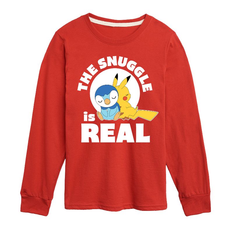تي شيرت جرافيكي بأكمام طويلة للأولاد - بوكيمون - ذا سناغل إز ريل بيكاتشو وبيبلوب