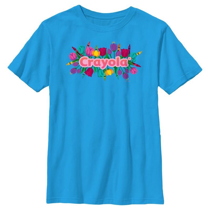 Boy's Crayola Floral Logo T-Shirt