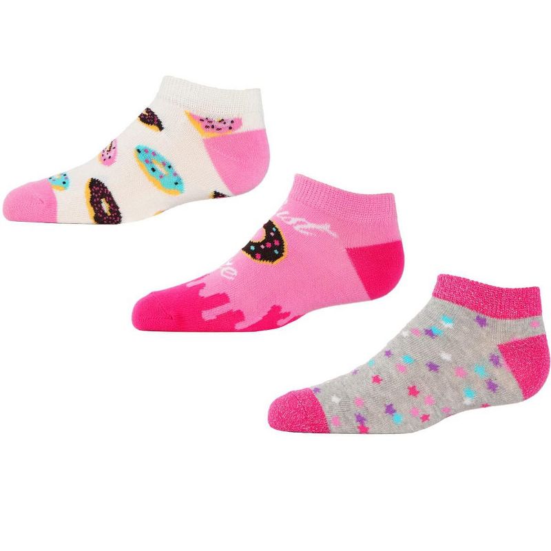 Memoi Watermelon No Show Cotton Blend Socks 3-Pack Assorted