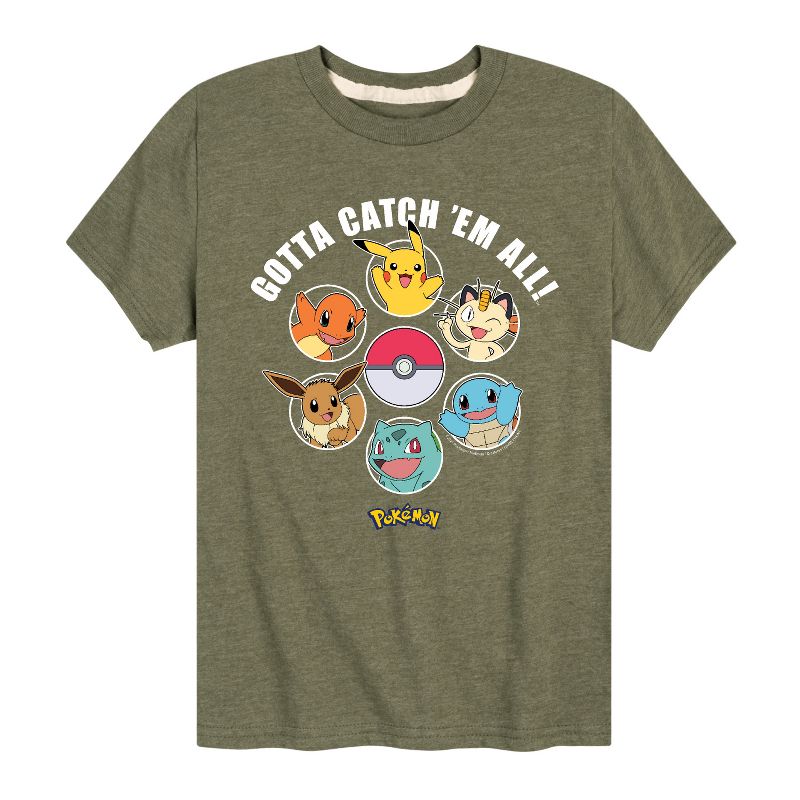 Boys' - Pokémon - Gotta Catch Em All Design Short Sleeve Graphic T-Shirt